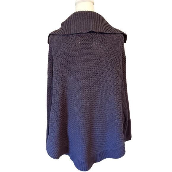 UGG Poncho Shrug Size XS & Small Blue Cable Knit Cape Sweater Missing Button - Picture 5 of 10